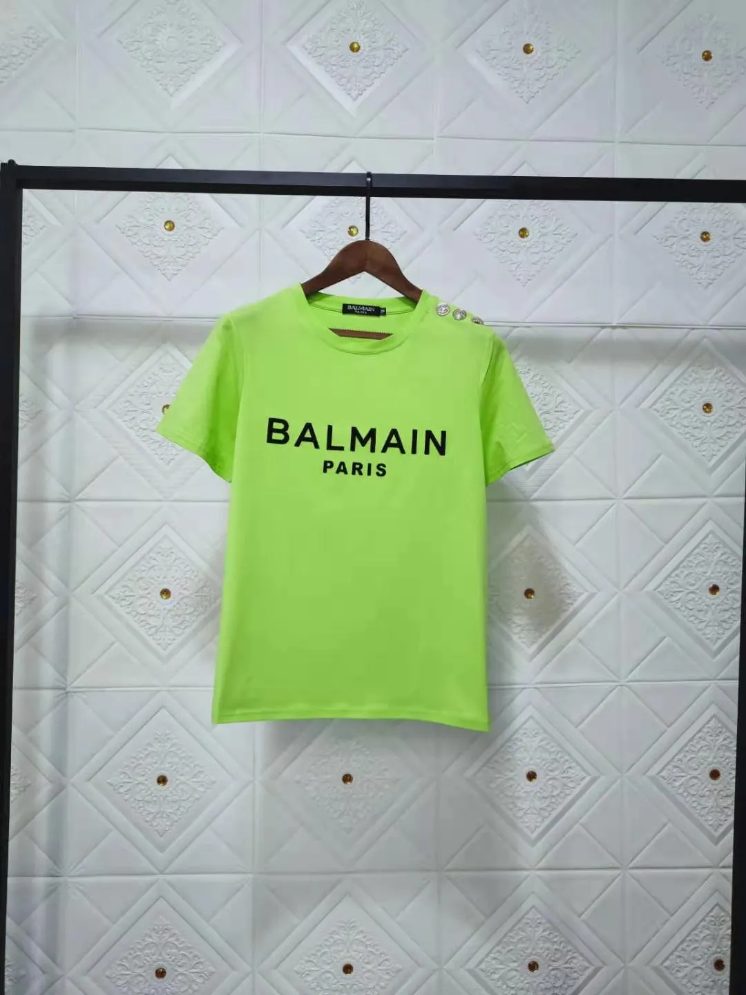 T Shirt Balmain Spring/Summer Letter Short Sleeve Cotton Loose-Fitting Casual T-shirt