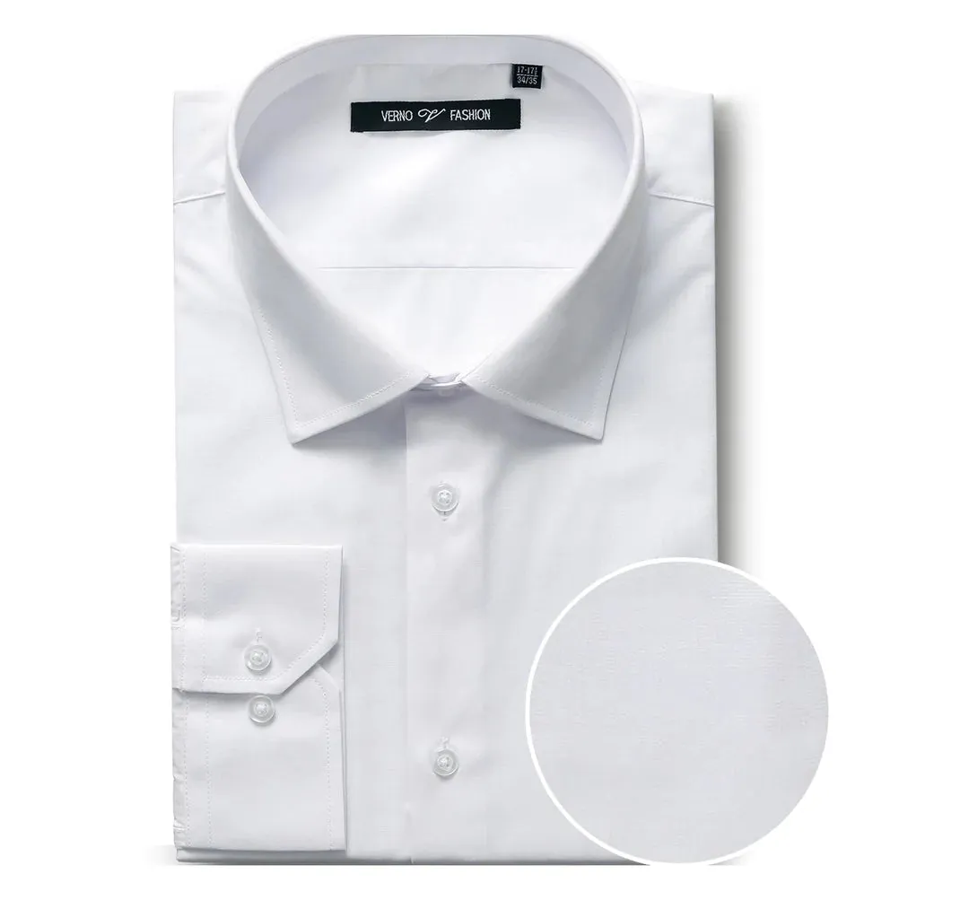 TC01 Men's Classic/Regular Fit Long Sleeve Spread Collar Dress Shirt