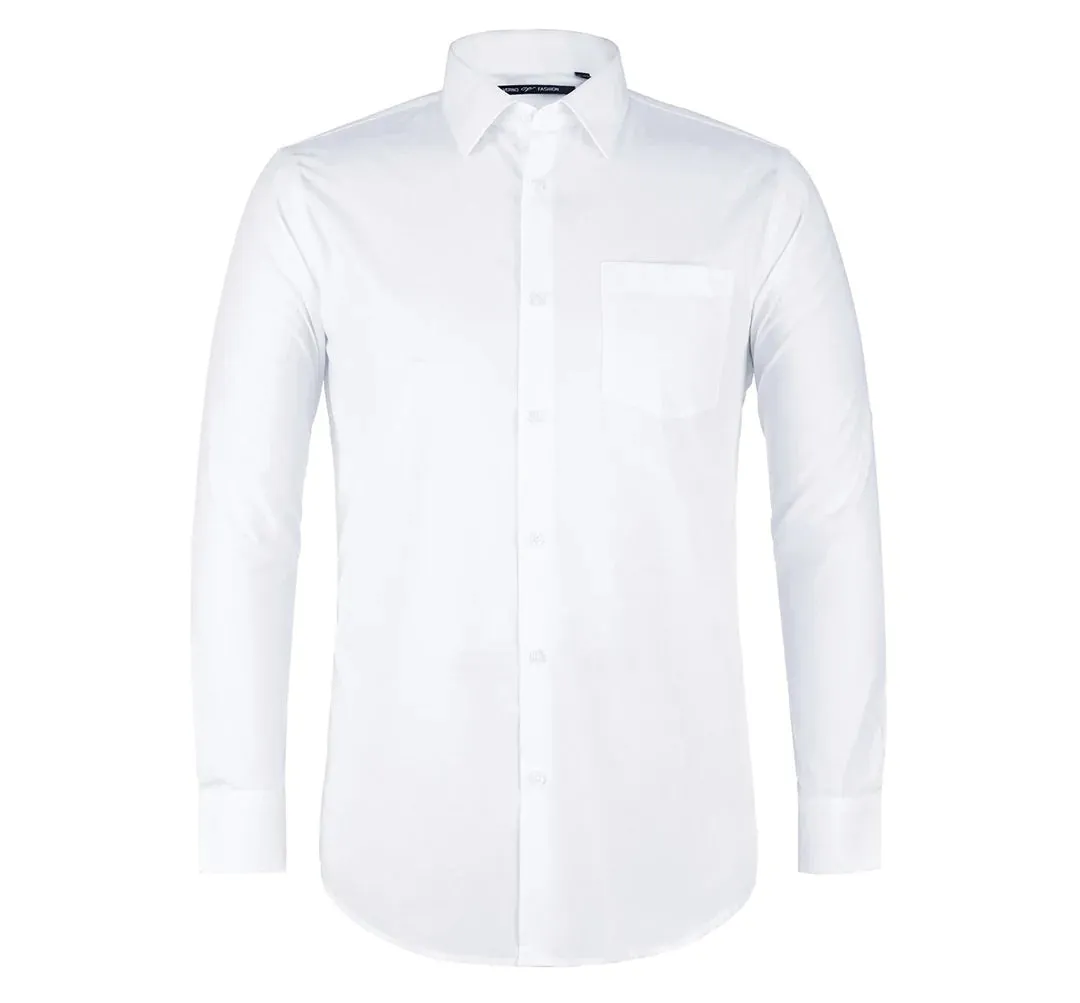 TC01 Men's Classic/Regular Fit Long Sleeve Spread Collar Dress Shirt