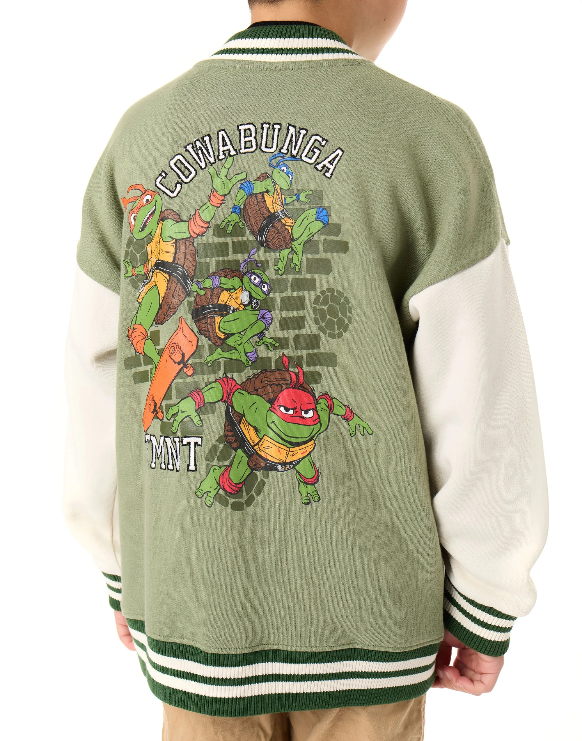 Teenage Mutant Ninja Turtles Cowabunga Boys Green Bomber Jacket