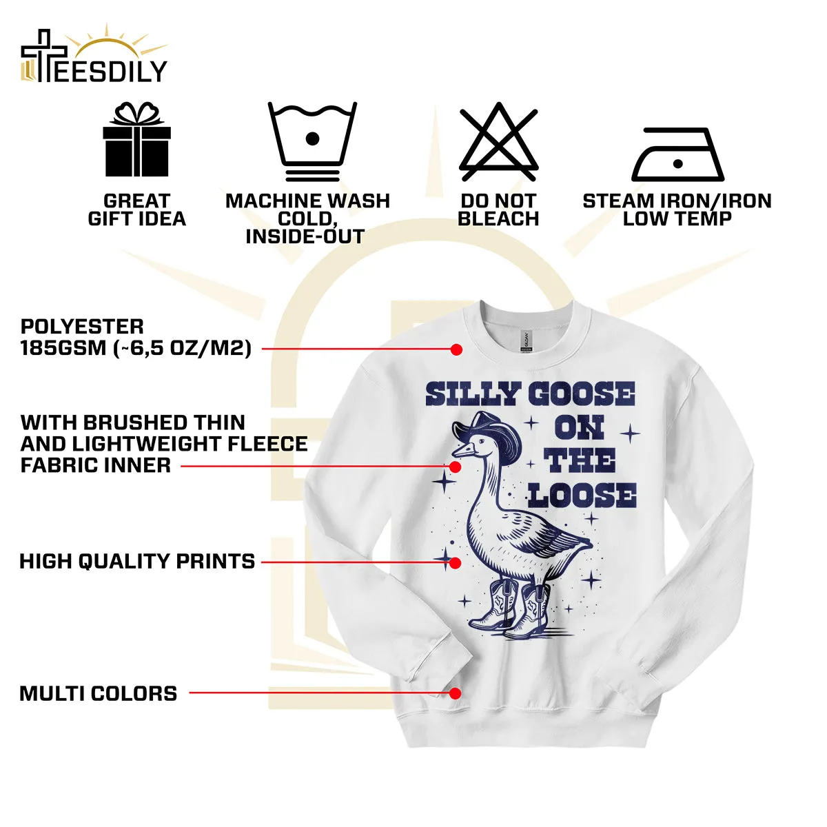 Teesdily | Silly Goose On The Loose Shirt, Silly Goose Farm T-shirt, Funny Goose Sweatshirt Hoodie Mug, Aesthetic Meme Goose T-shirt, Meme Mom Gift