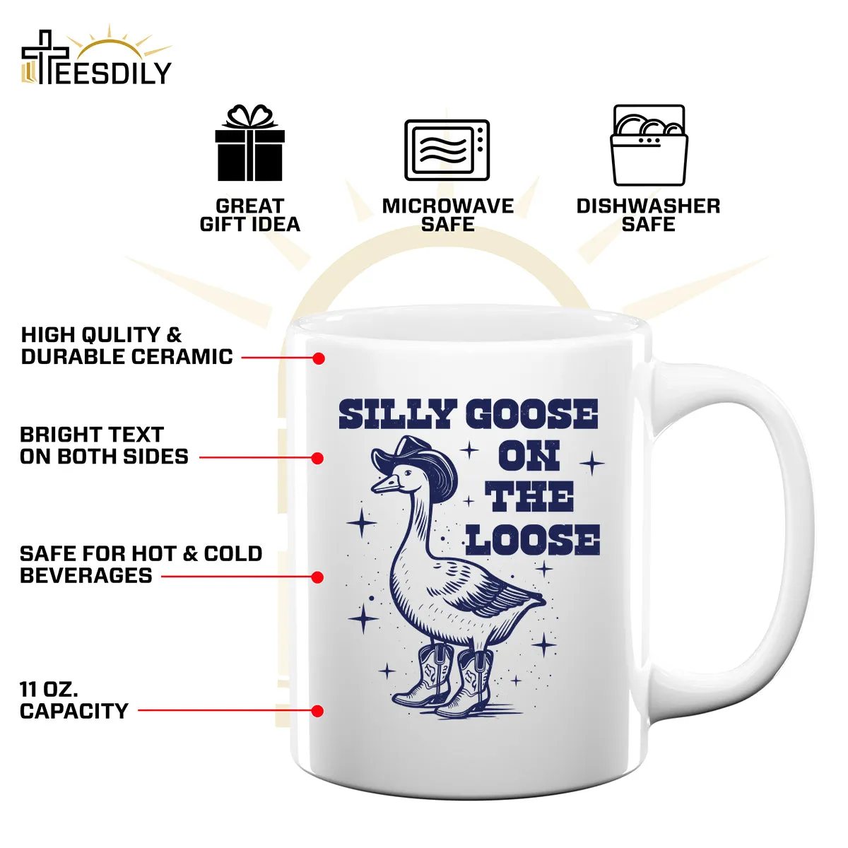 Teesdily | Silly Goose On The Loose Shirt, Silly Goose Farm T-shirt, Funny Goose Sweatshirt Hoodie Mug, Aesthetic Meme Goose T-shirt, Meme Mom Gift