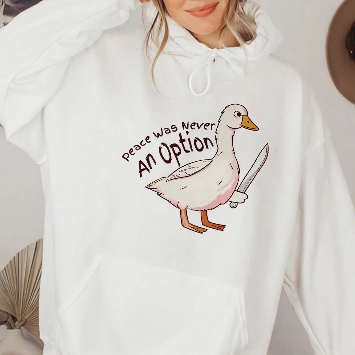 Teesdily | Silly Goose Shirt, Peace Was Never An Option T-shirt, Funny Goose Sweatshirt Hoodie Mug, Meme Shirt, Cute Duck Shirt, Goose Lover Gift