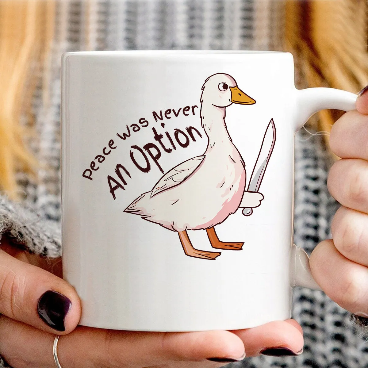 Teesdily | Silly Goose Shirt, Peace Was Never An Option T-shirt, Funny Goose Sweatshirt Hoodie Mug, Meme Shirt, Cute Duck Shirt, Goose Lover Gift