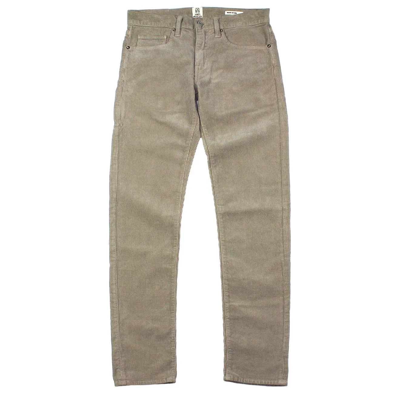 The "Pen" Slim Light Grey Stretch Pinwale Cord Pant by Hiroshi Kato