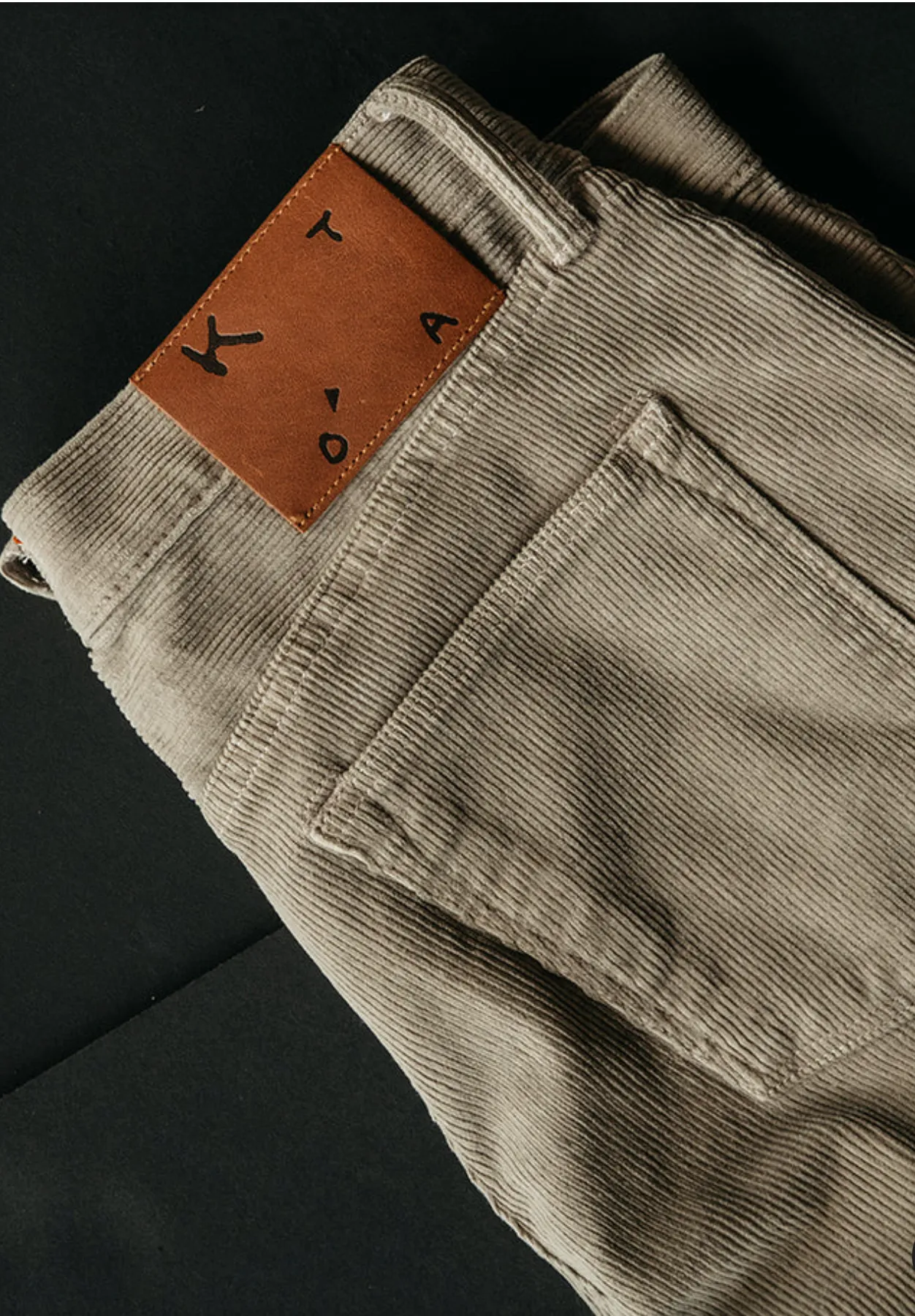 The "Pen" Slim Light Grey Stretch Pinwale Cord Pant by Hiroshi Kato