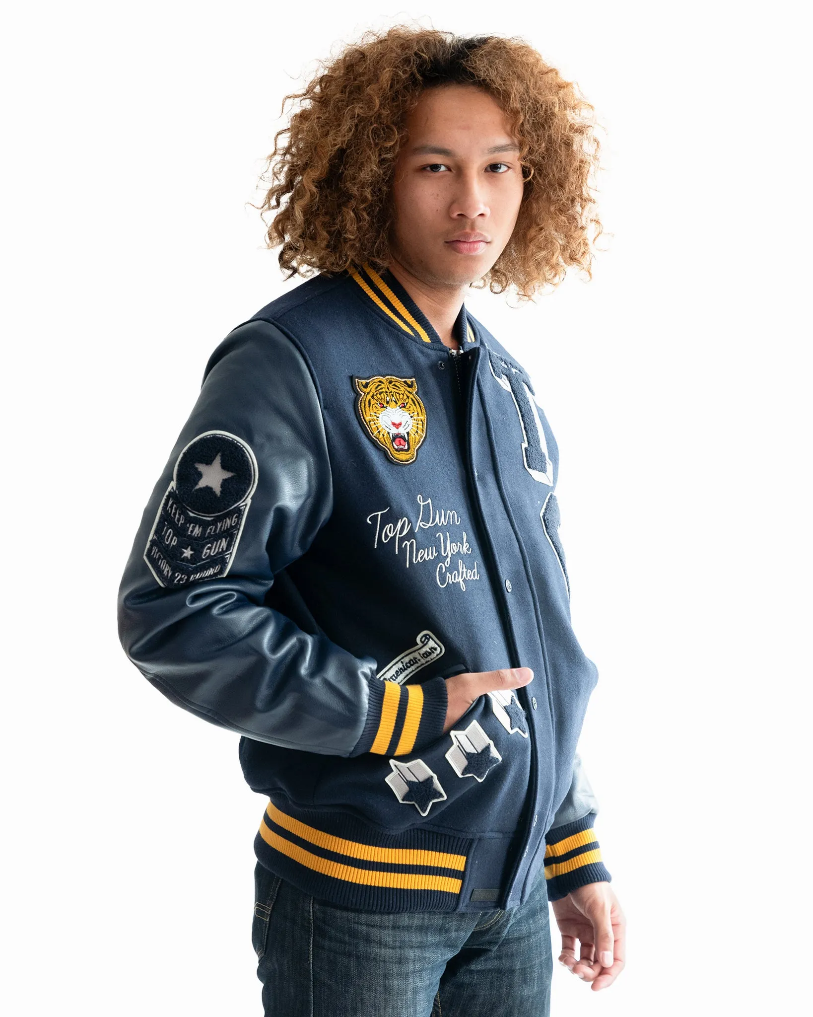 TOP GUN® MEN'S "TIGER" VARSITY JACKET