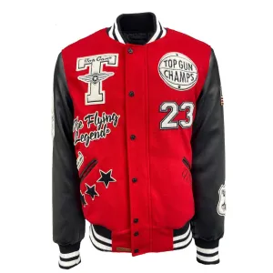 Top Gun The Flying Legend Varsity Jacket Red