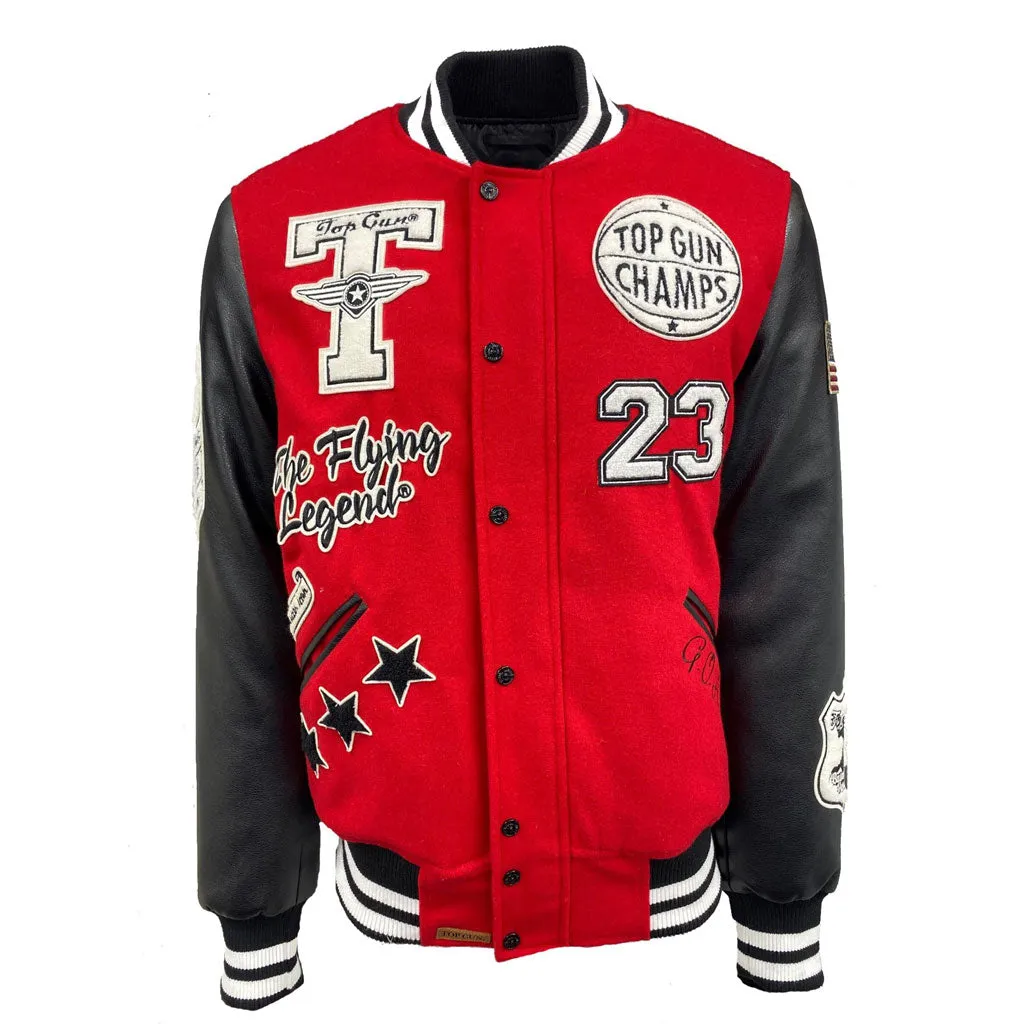 Top Gun The Flying Legend Varsity Jacket Red