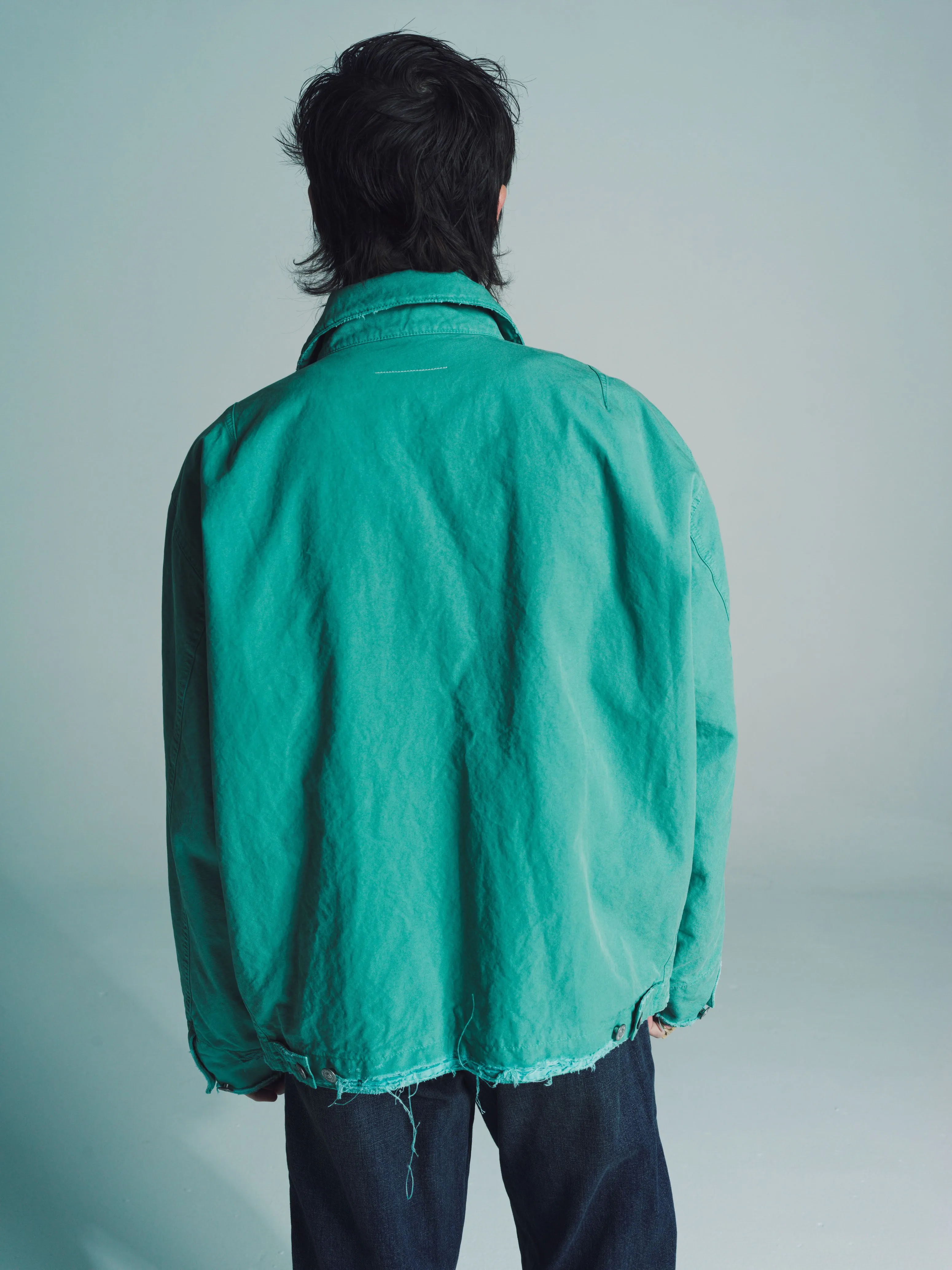 Turquoise Quilted Cotton Canvas Jacket