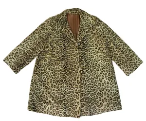 VTG 80s 90s DOLCE AND GABBANA LEOPARD PRINT FAUX FUR COAT SIZE L