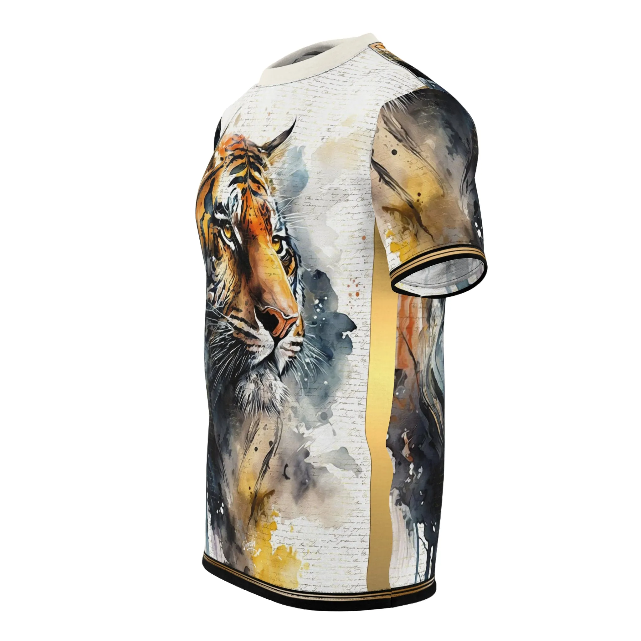 Watercolor Tiger T-Shirt Unisex Tee Hand Painted Lion Tee Unisex White T-Shirt | D20221