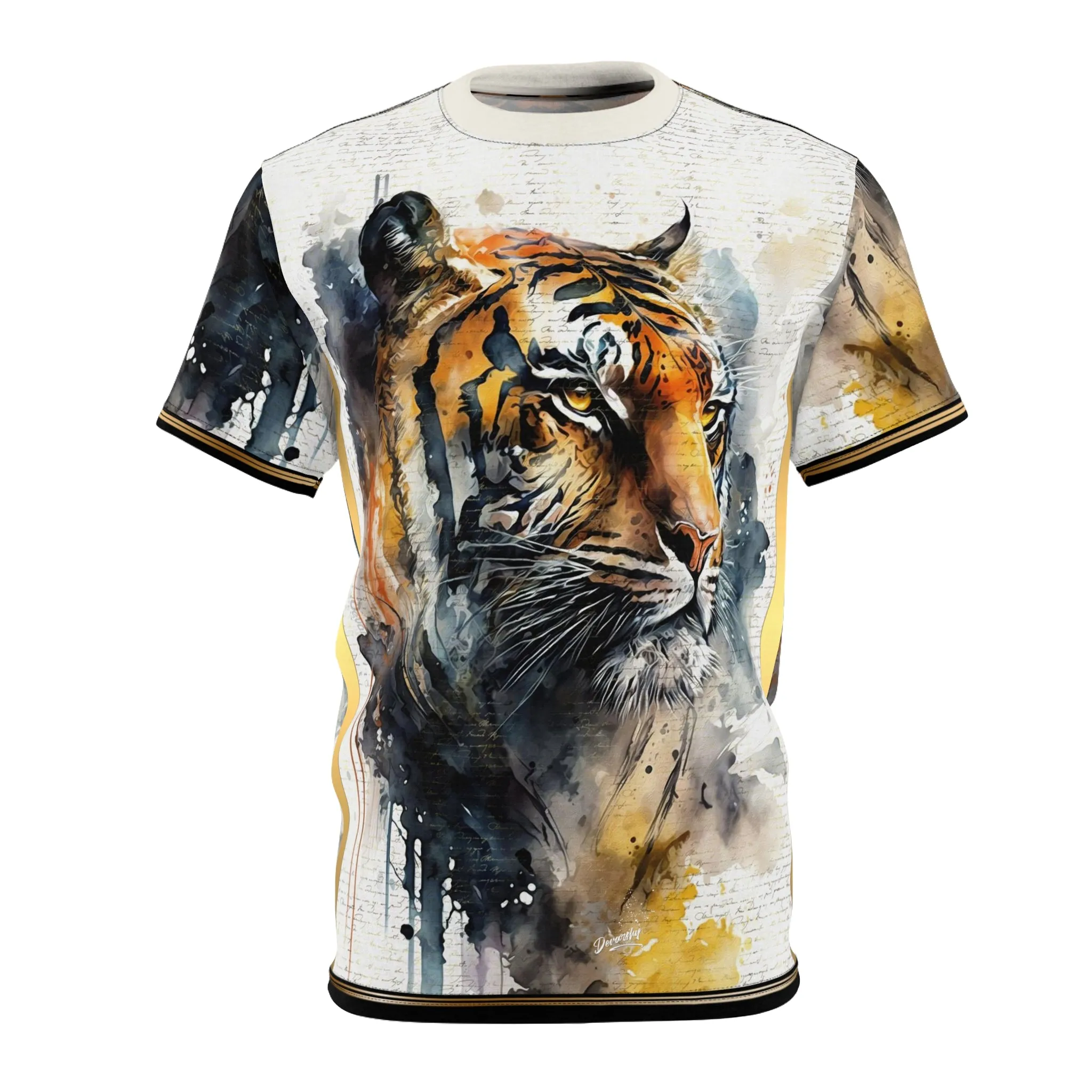 Watercolor Tiger T-Shirt Unisex Tee Hand Painted Lion Tee Unisex White T-Shirt | D20221