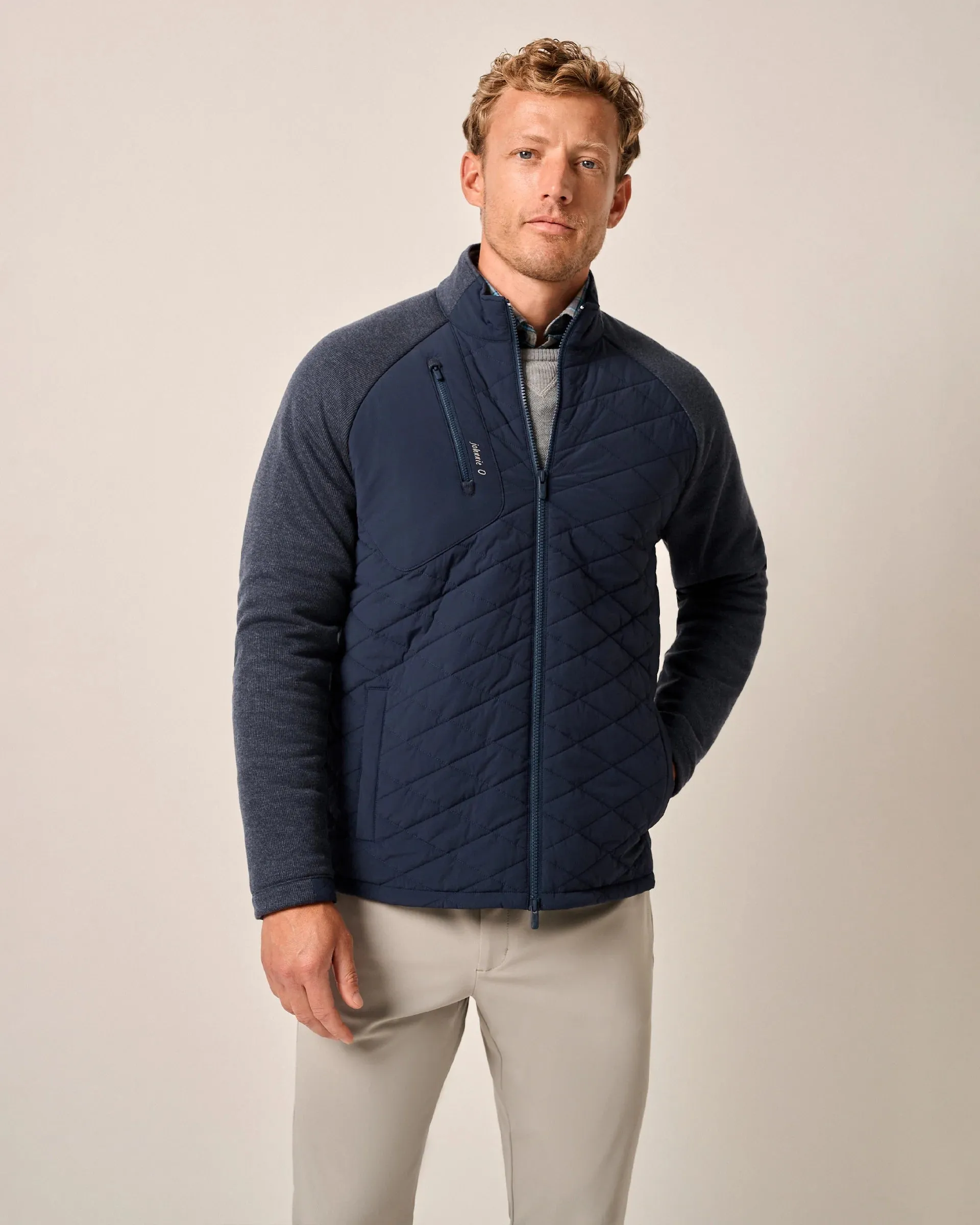 Weller Lightweight Performance Fleece Jacket in Navy by Johnnie-O