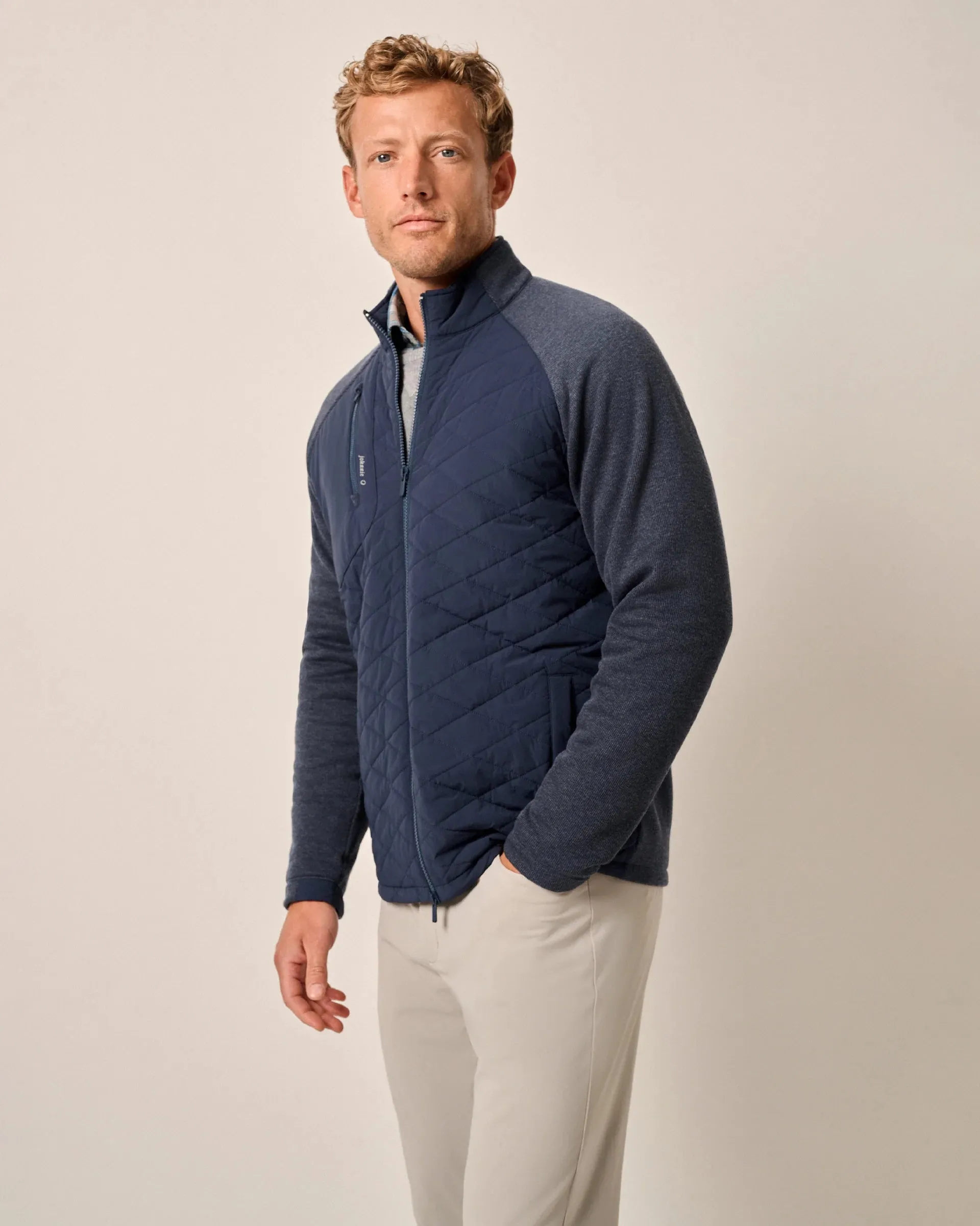 Weller Lightweight Performance Fleece Jacket in Navy by Johnnie-O