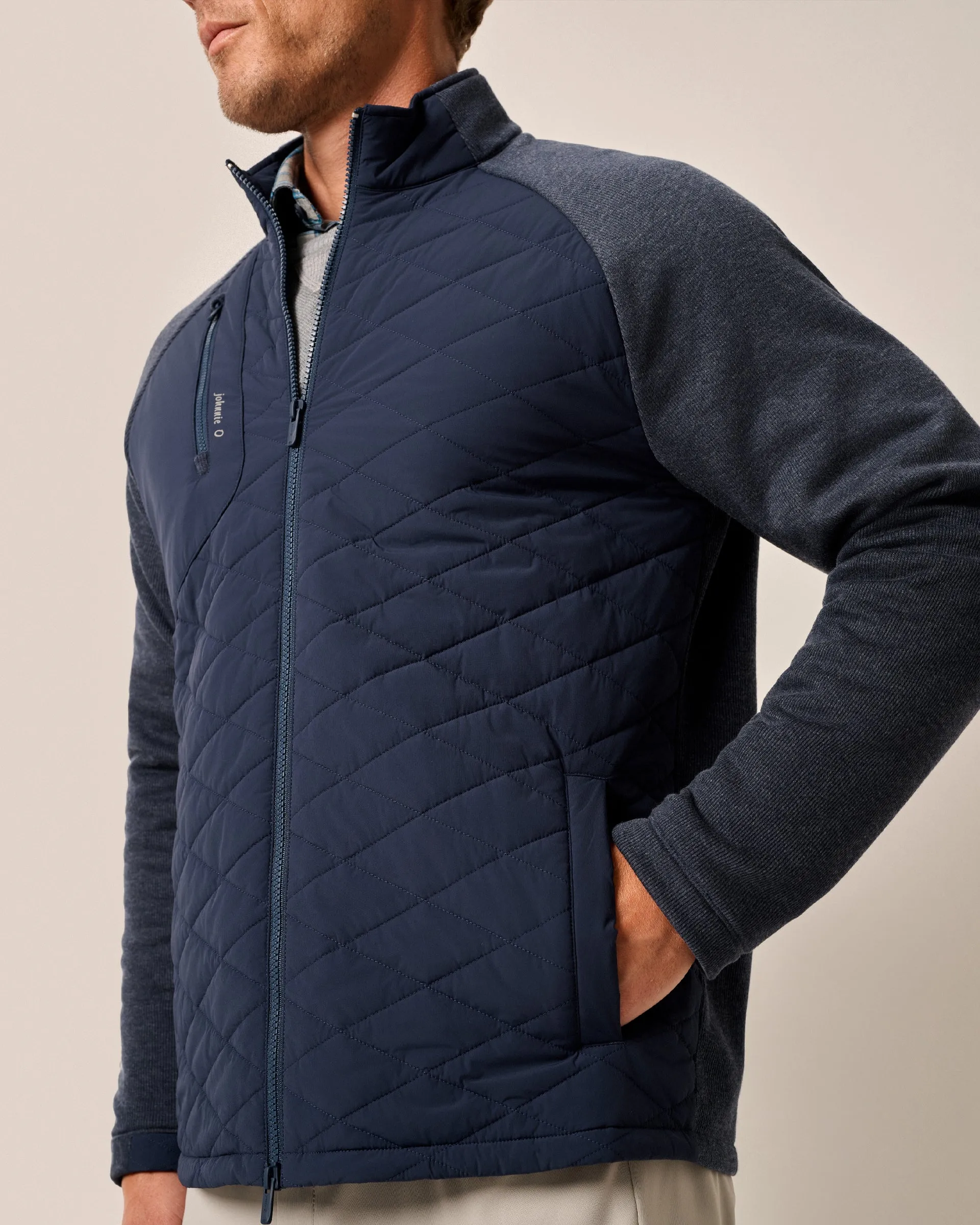 Weller Lightweight Performance Fleece Jacket in Navy by Johnnie-O