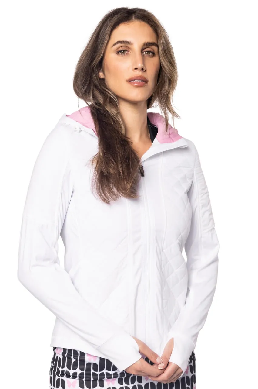 White Hooded Windbreaker Jacket