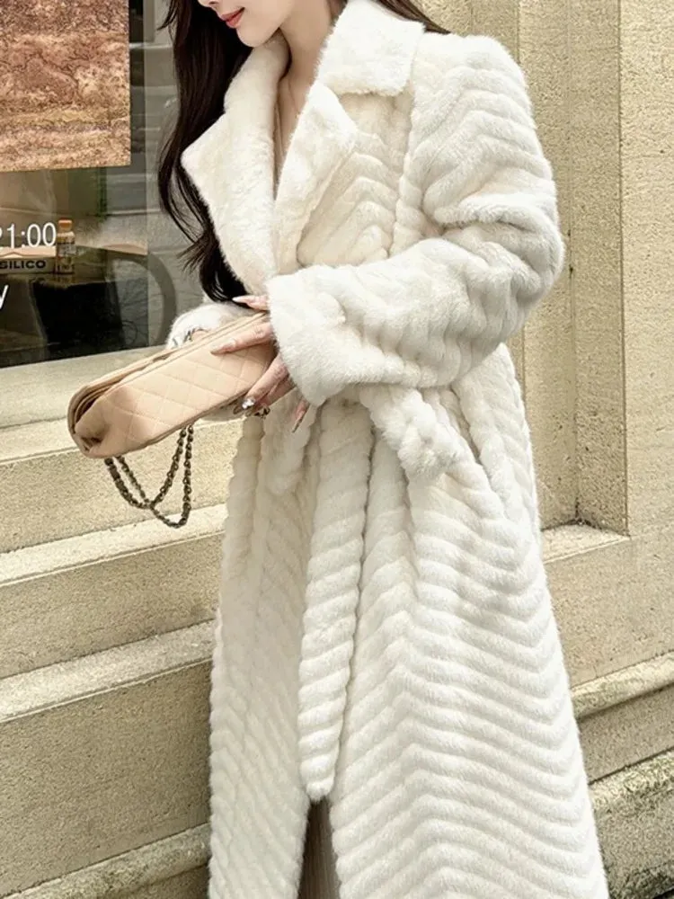 Women's Cozy Faux Fur Long-Length Plush Coat