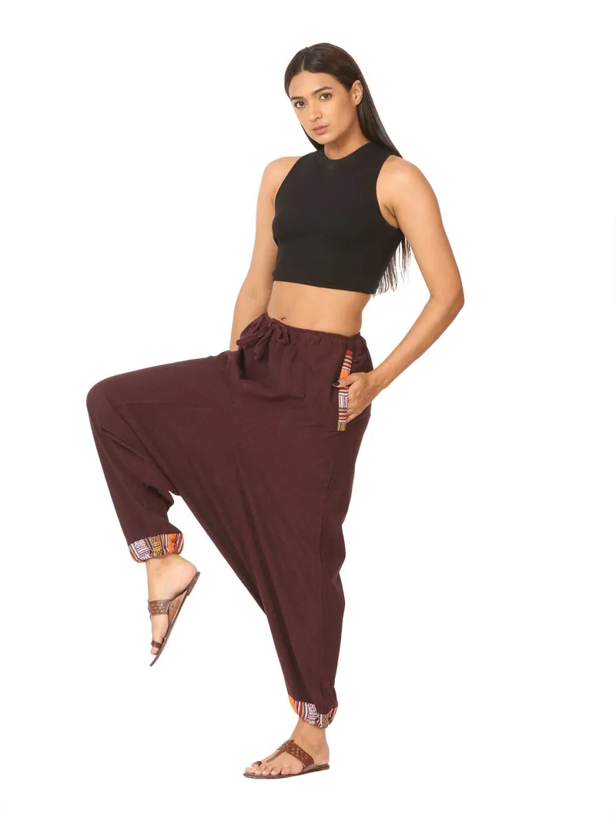 Women's Designer Harem Pants | Maroon | Fits Waist Size 28" to 36"