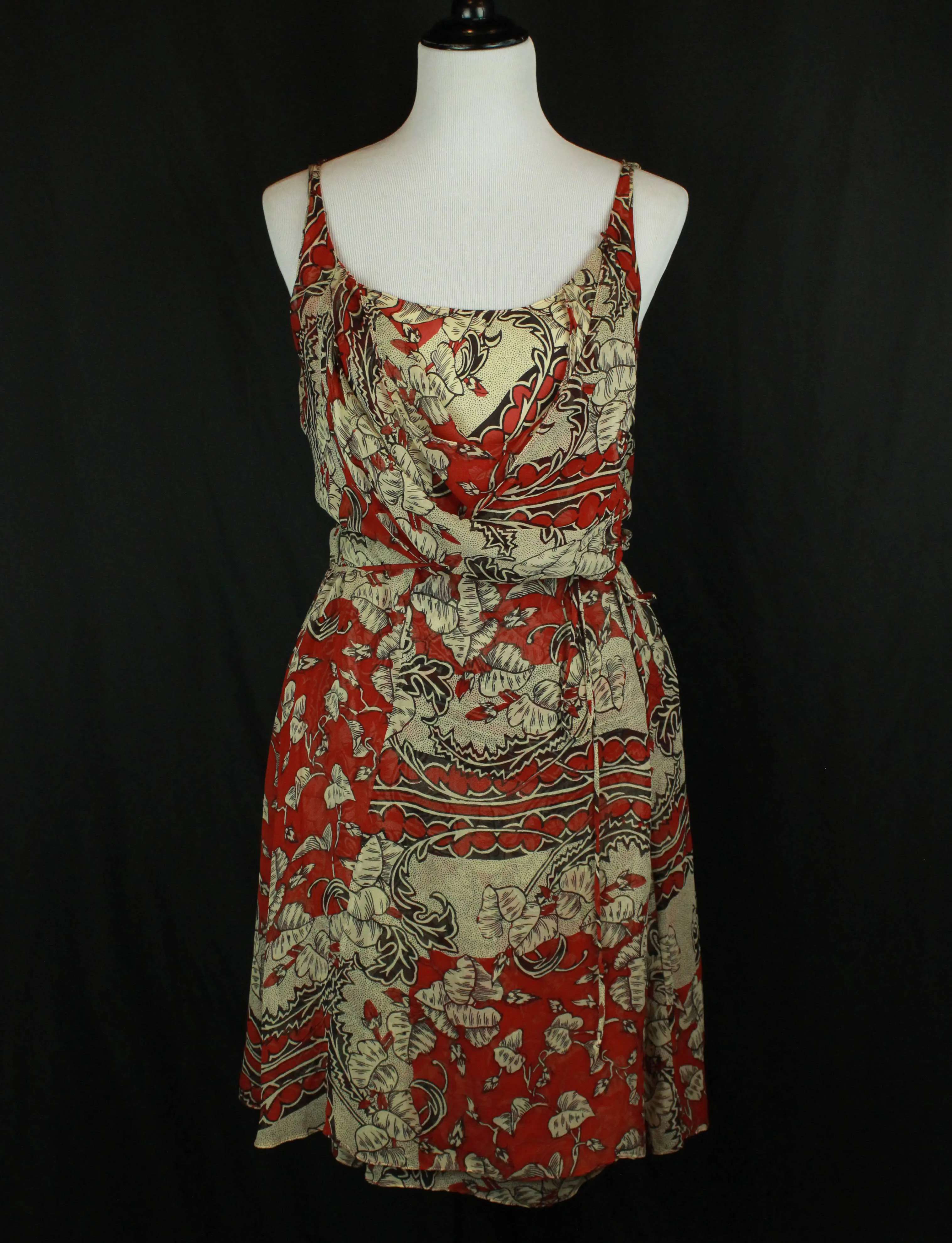 Women's Vintage 90's Gary Graham Floral Silk Wrap Dress - 4/Small