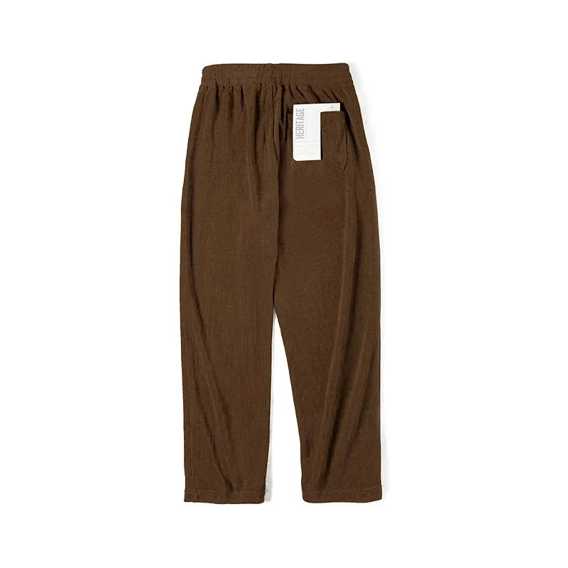 Work Clothes with Straight Legs Imitation Corduroy Long Pants for Men