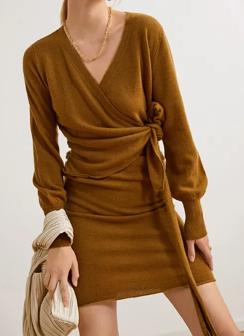 Wrap Front Mini Dress