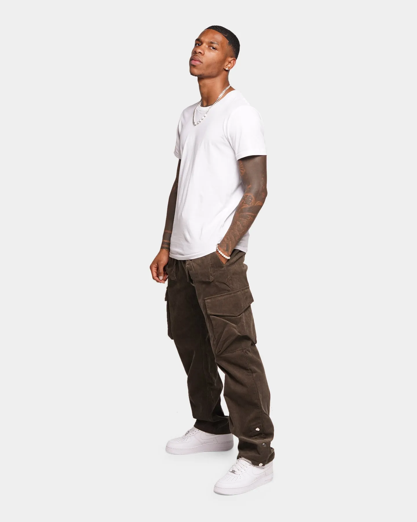 XXIII Faizan Corduroy Cargo Pants Khaki