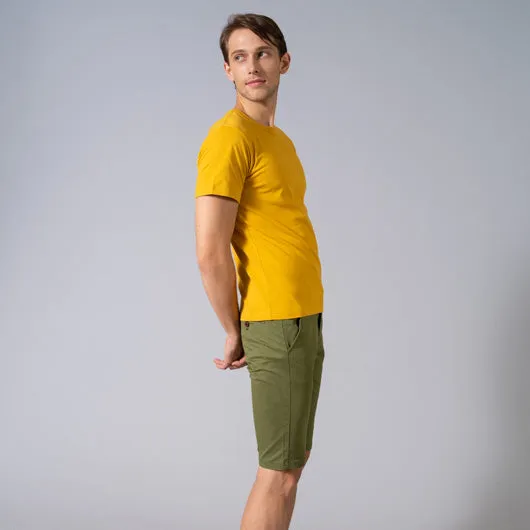 Yellow Ochre Mustard Yellow Round Neck T-shirt